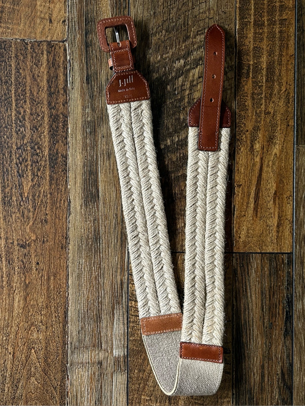 J.Jill Leather & Jute Braided Belt Size XS/S